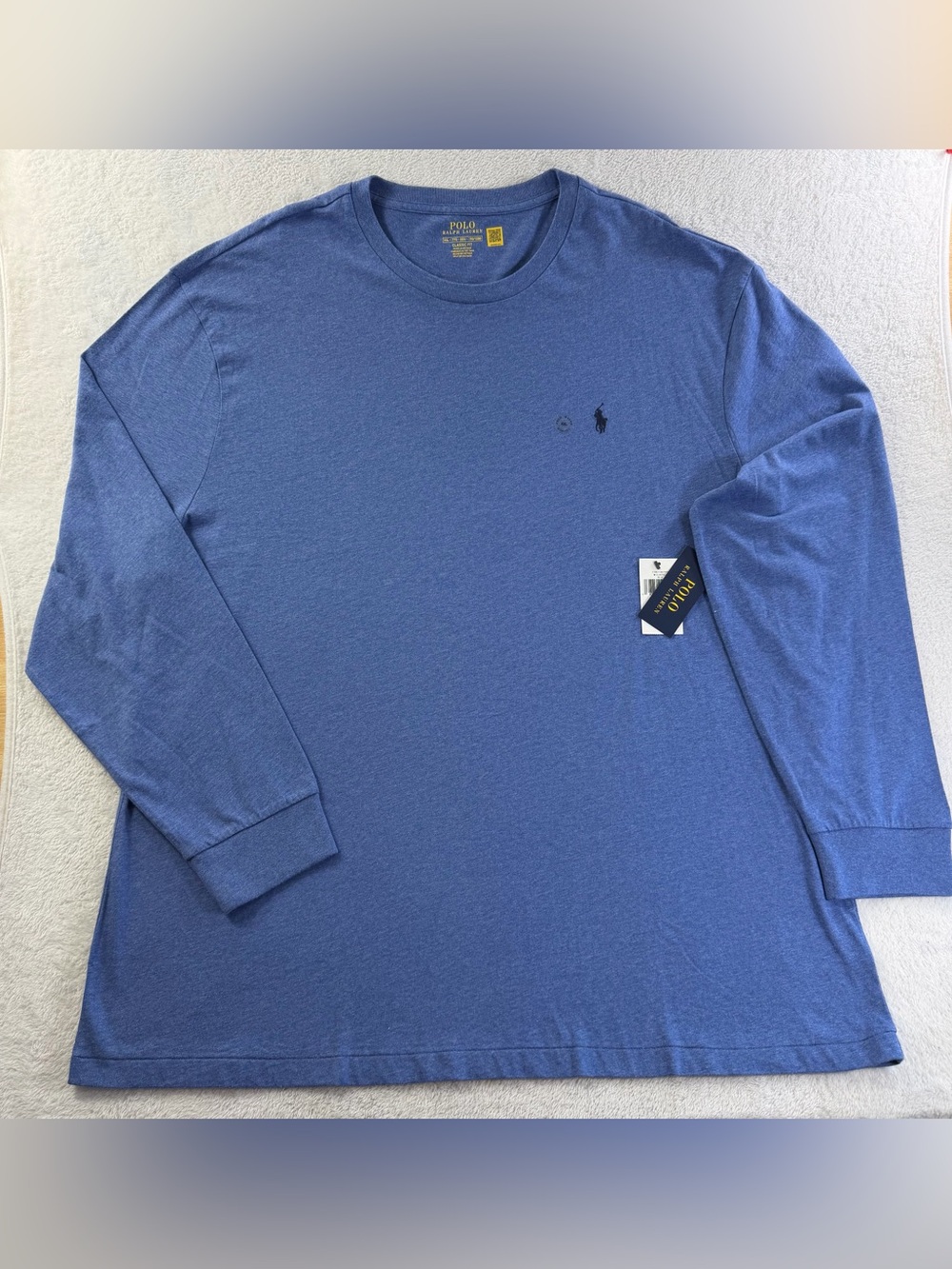Polo Ralph Lauren XXL Classic Fit Long Sleeve T Shirt Pullover Blue Pony NWT